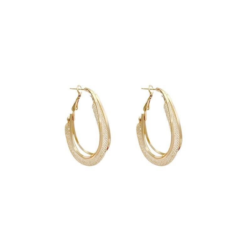 Mesh Crystal Ear Clips Fashion Earrings