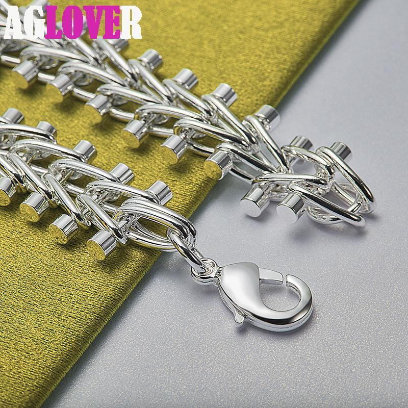 925 Sterling Silver Double Row Bead Chain Bracelet Jewelry