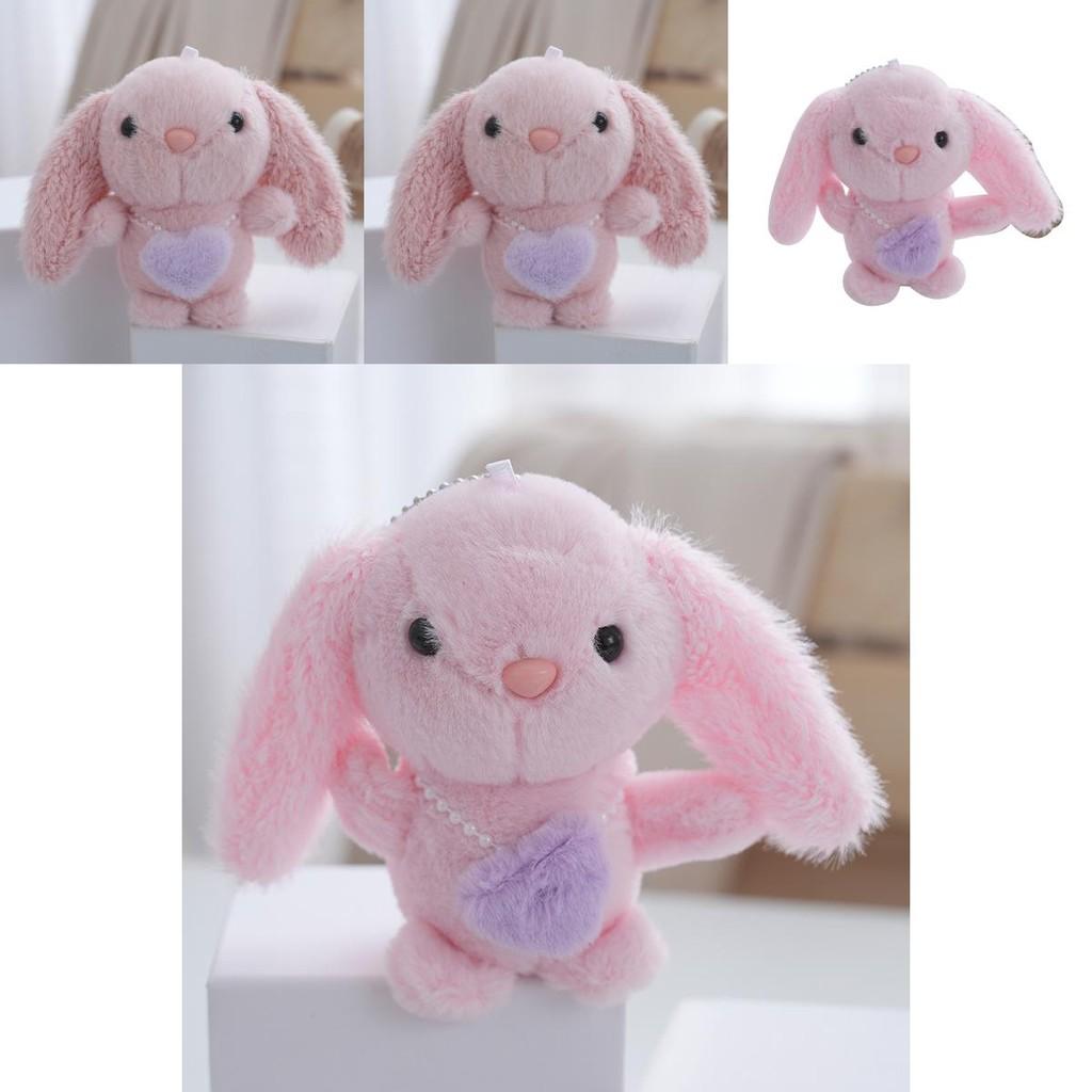 Charming Pink Plush Bunny Keychain Miniature Cuddly Doll Perfect For Children's Presents