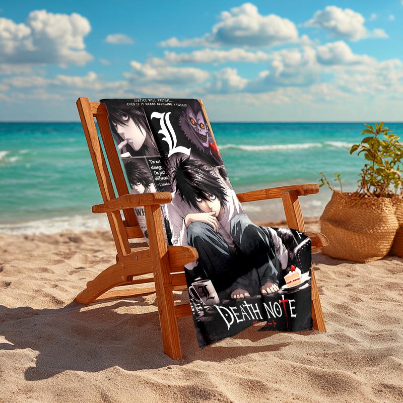 Death Note L Character Poster Beach Towel Soft Outdoor Camping Seaside Outdoor Pool Towel Absorbent Bath Towel Printing Beach Beach Towel Comfort