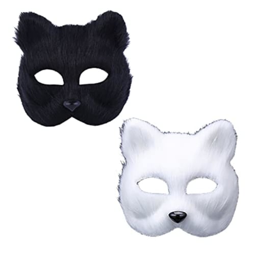 

Saki & Masa Masquerade Halloween Animal Masks, Male and Female Half Face Props, Cat, Set of 2, 6 Types