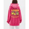 Autumn Winter Womans Washed Hoodie Premium Fresh Lemons Printing Sweatshirt Retro Oversize Cotton Clothes