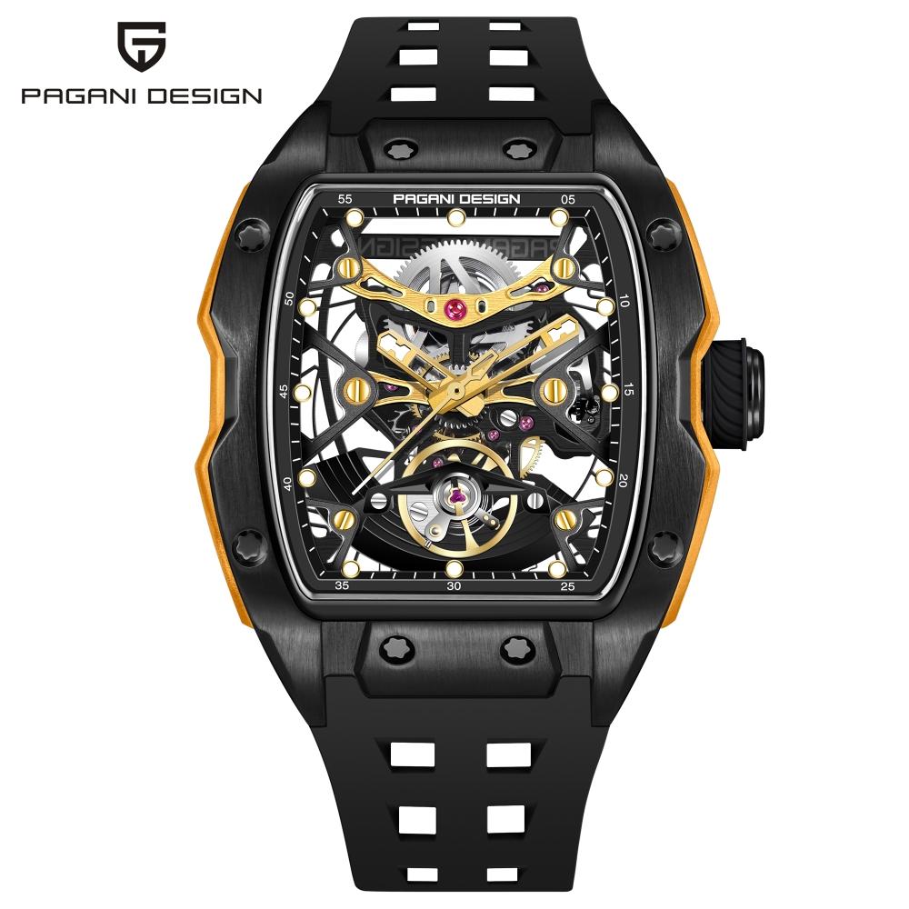PAGANI DESIGN 42MM New Alien Hollow Back Transparent Movement Luxury Men Watch Sapphire Glass Automatic Men Watches For Men