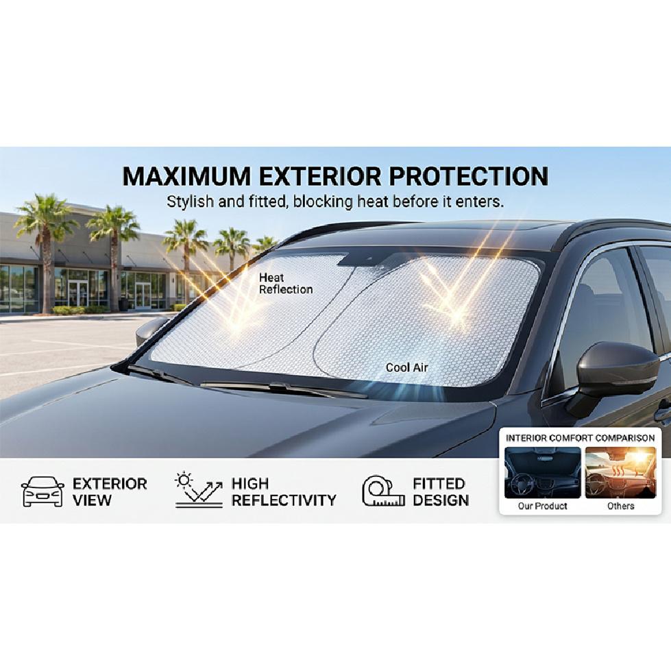 Car Front Window Windshield Sun Shade Cover Summer Sunscreen UV Protector Parasol Sunshade Auto Interior AccessoriesWindshield Sunshades 1