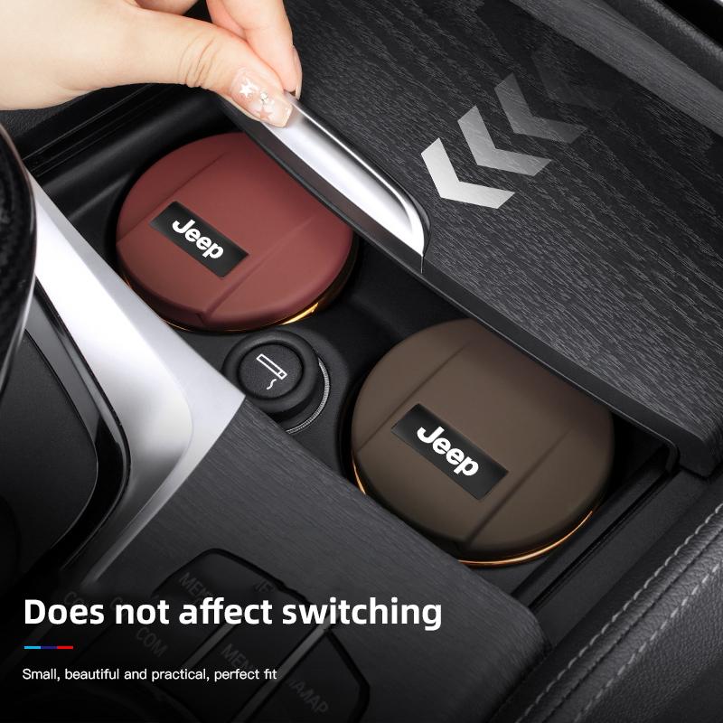 Car Ceramic Ashtray LED Light Ash Tray Cup Auto Accessories For Jeep Grand Cherokee Wrangler JK Gladiator Compass Renegade Recon ANR1