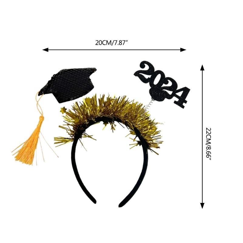 School Student Graduation Hat Mini Headwear Tinsel Headwear Bachelor Hat University Graduation Hat Hair Hoop