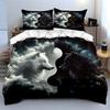 Yin Yang Wolf Decor Set Multiple Sizes Kid'S And Adults' Bedroom Exquisite 3Pc Bedding Set, Gift