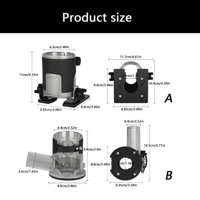 High Visibility Router Base Aluminum Frame ABS Structure Easy Mount For Efficient Woodworking Milling Cutter Base