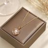 Elegant Gold Zircon Pearl Necklace - Niche Clavicle Design, Fashionable Pendant Jewelry for Women