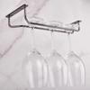 1/2/3 Row Upside-down Wine Glass Rack Iron Hanging Cup Holder Under Cabinet Stemware Holder  Bar