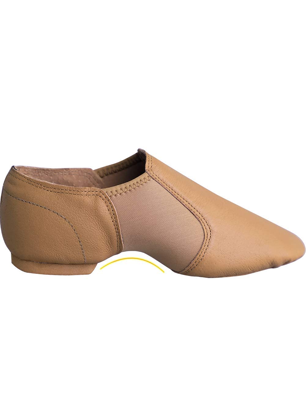 

Daydance Men s Jazz Dance Shoes, Slip-On, with Neoprene Inserts, Black and Tan, Size 38, Foot Length 23.5cm