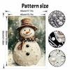 Winter Snowman Pearl Bead Painting Kit with Frame Shiny Canvas Art Creative Craft Home Decoration Gift for Seasonal Holiday DIY Projects