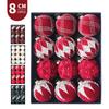 8cm Christmas Ornaments: Set of 12 Colorful Diamond Flocking Balls for Tree Decoration