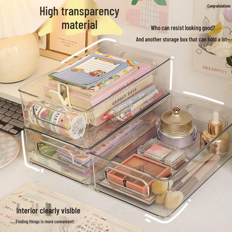 Acrylic Desktop Storage Box for Snacks, Skincare, Sundries, and Cosmetics