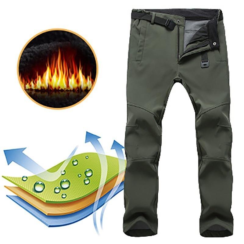 Winter Fleece Hiking Pants Outdoor Men Camping Climbing Trekking Skiing Trousers