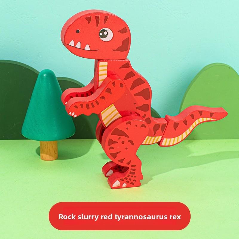 

Магнитный пазл динозавр Деревянная игрушка для детей Раннее развитие Мышление Когнитивный Red