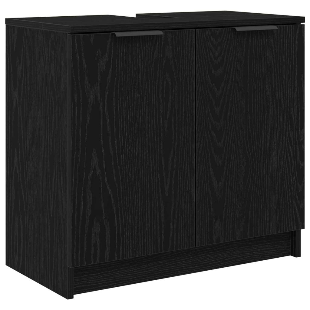 Bathroom Cabinet Black Oak Look 64.5 x 33.5 x 59 cm