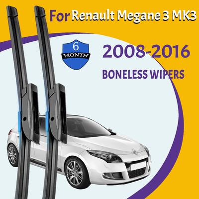 Scheibenwischerblätter für Renault Megane 3 MK3 2008-2016 Vorne Windschutzscheibe Saubere Scheibe Windschutzscheibe Autoteile Auto Regenwischer 24''+16''