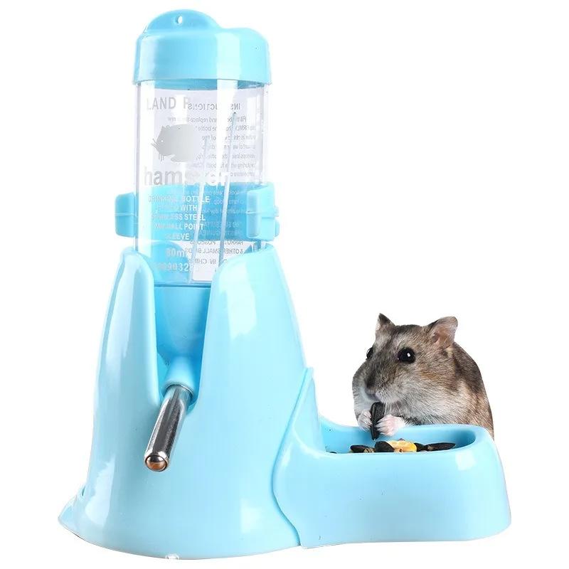 Hamster Toys Water Feeder Small Animals Automatic Dispenser Water Bottle Bowls Dish with Food Container for Guinea Pig Rat