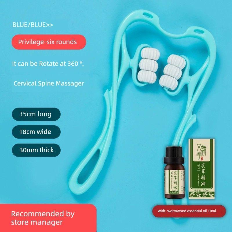 

Nanjiren Manual Kneading Multifunctional Neck Massager [Massager + Essential Oil] Combination Model-Blue