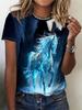 New Women T-Shirts Horse 3D Print Women's Round Neck Short Sleeve T Shirt Animal Graphic Tees Harajuku Y2K Tops Female Clothing