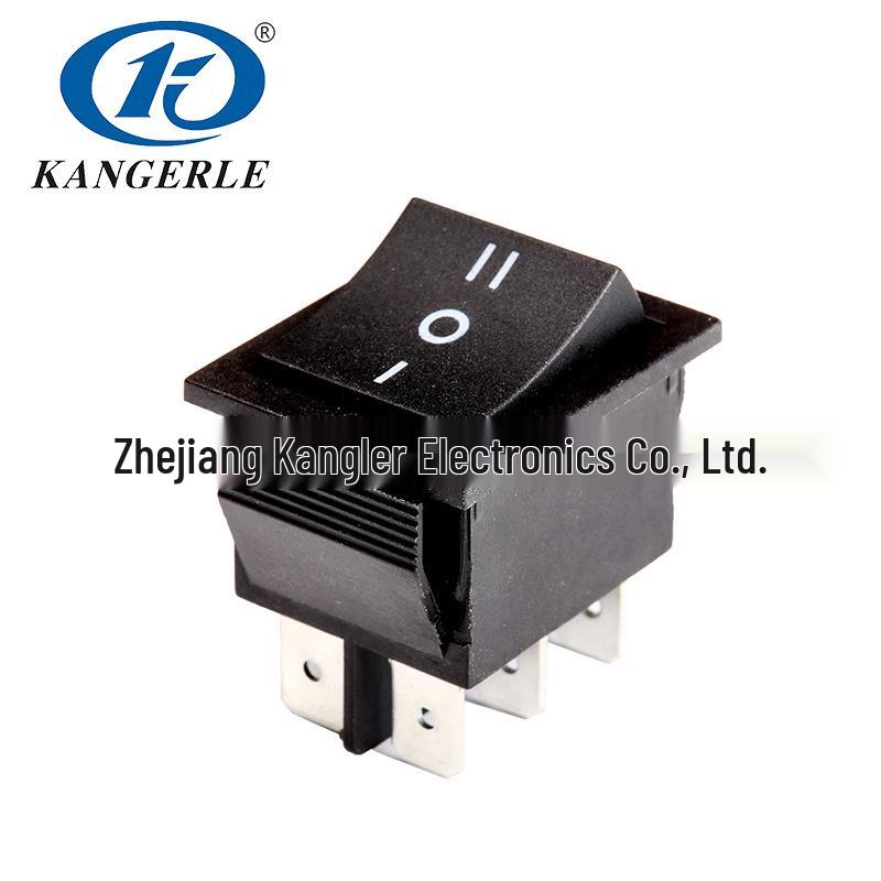 Black KCD2-231 Two-Position Rocker Switch, Plastic