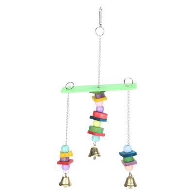 Haustier-Vogelschaukel, Kauspielzeug, Hängekäfig, mehrfarbig, Acryl, aus Holz, für kleine und mittelgroße Papageien