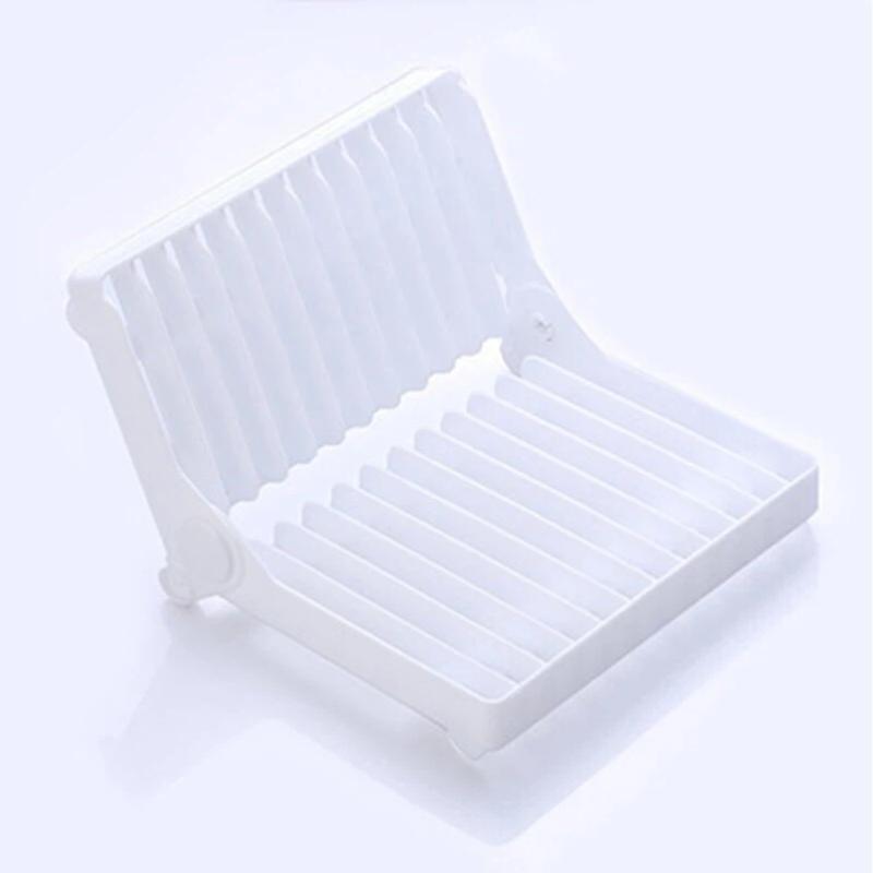Foldable Dish Drainer Rack Easy to Assemble Kitchen Organizer Space Saving Plate Holder for Apartment