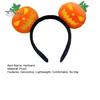Versatile Costume Hair Pieces Halloween Plush Pumpkin Headband, Fuzzy Orange Ghost Face Holiday Headwear for Kids Adults Accessories Women Cosplay