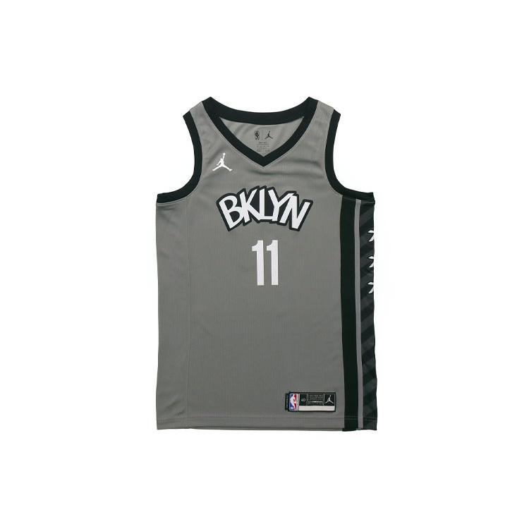Air Jordan NBA Sports Basketball Jersey SW Fan Edition 2020-21 Season Brooklyn Nets Kyrie Irving 11 Black Gray Men s CV9469-008 XXXL