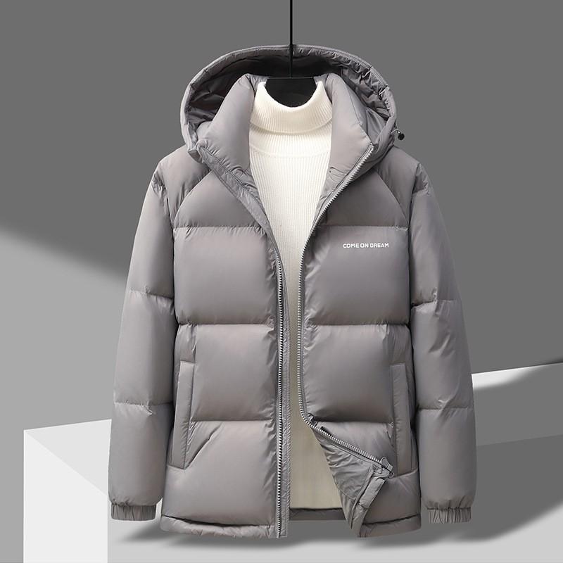 Mens Short Down Jacket With Hood 90% White Duck Warm Thick Winter Coat Daily Urban Wear