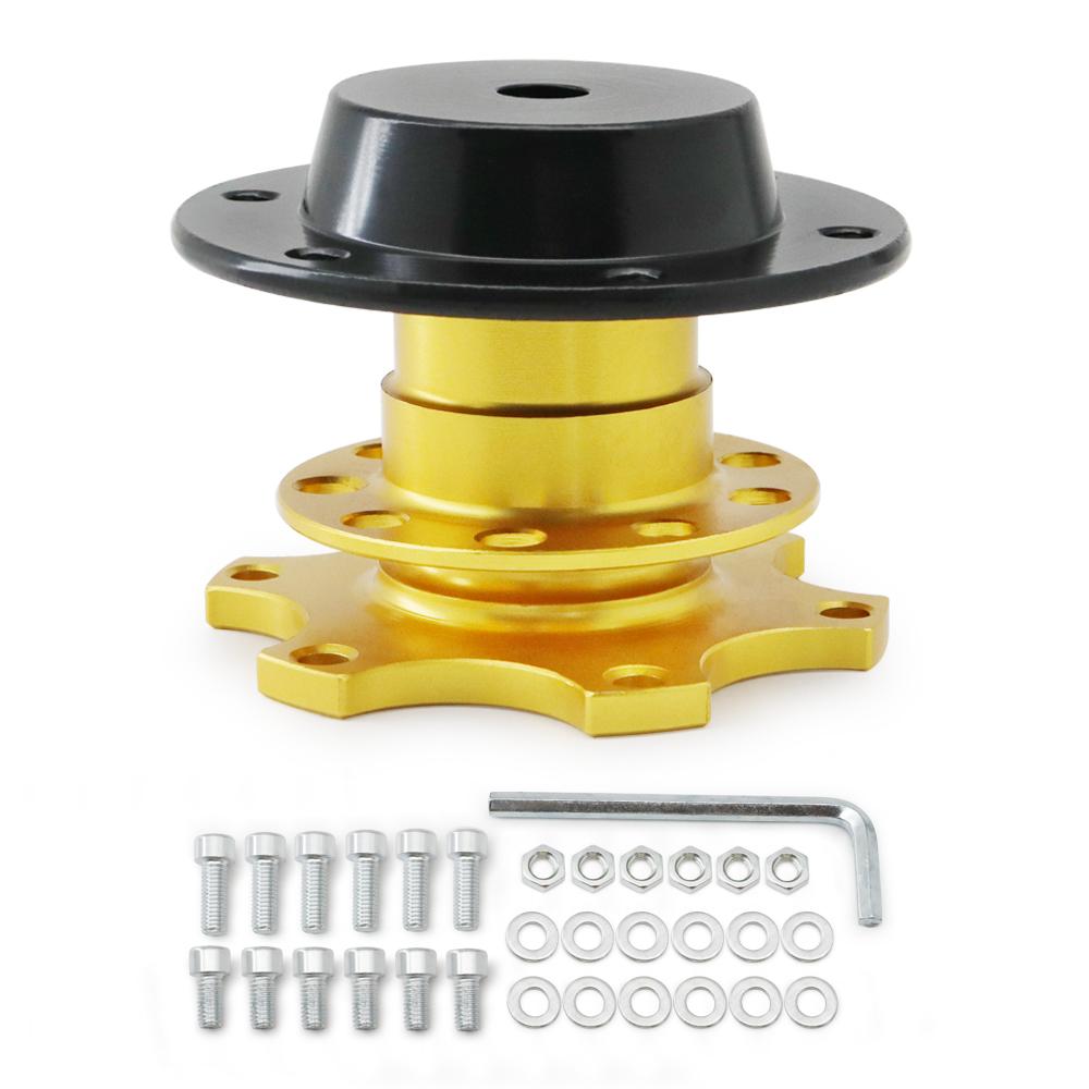Universal Aluminum Steering Wheel Quick Release Hub Adapter For 6 Hole Steering Wheel Removable Snap Off Boss Kit