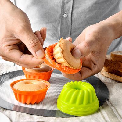 12Pcs/Set Cake Mold Non-stick Food Grade Easy Release DIY Reusable Bakeware Muffin Jelly Doughnut Silicone Mould Kitchen Supplies