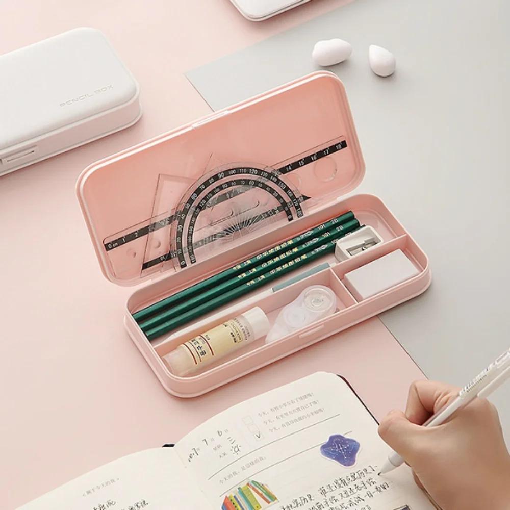 STONEGO Multifunction Rectangle Pencil Case Creative Plastic Pen Box Makeup Organizer School Supplies