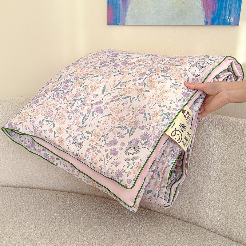 Class A Washed Cotton Double-Layer Gauze Soybean Fiber Summer Quilt – Cool, Airy, Machine Washable, Ideal for Air-Conditioning.