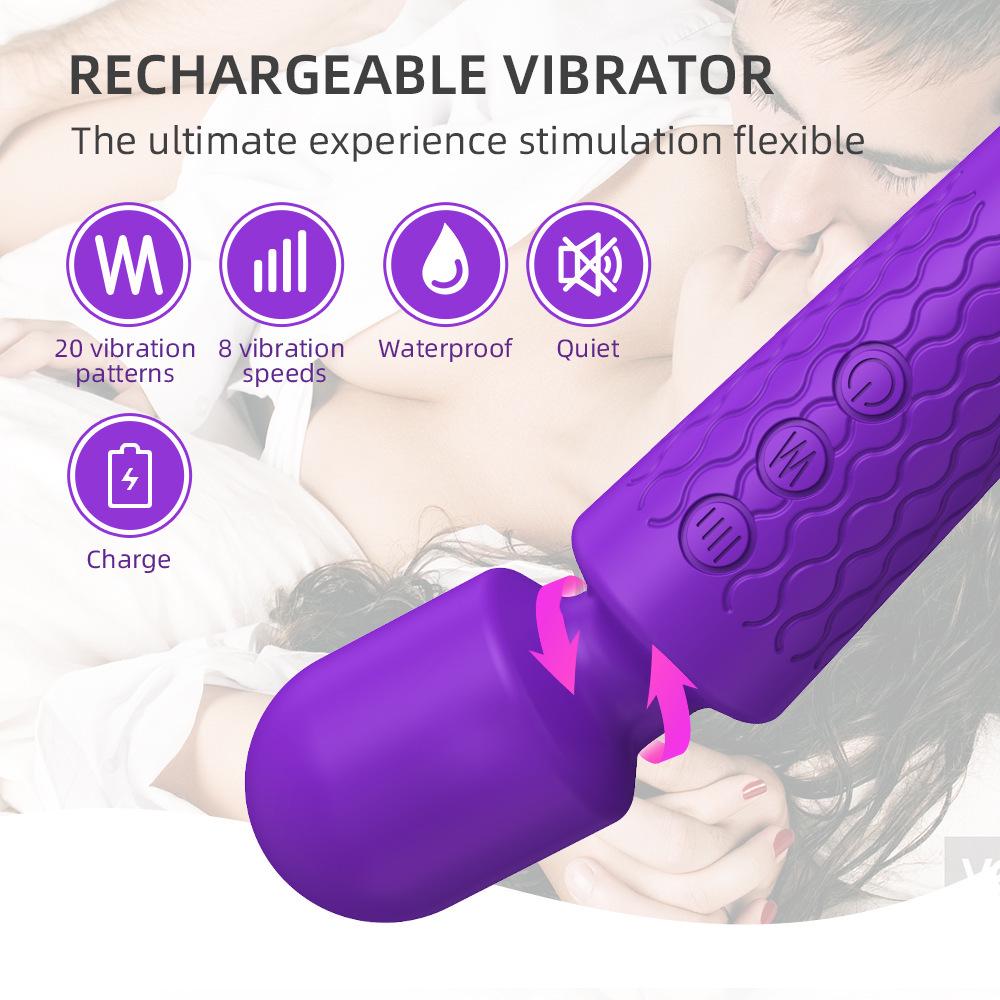 8-Speed, 20-Frequency Rechargeable Vibrating AV Rod for Women