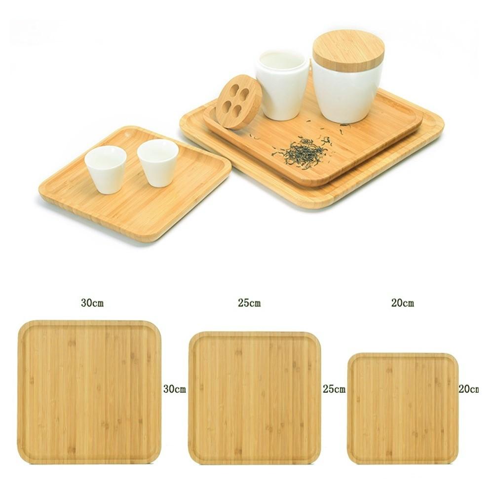 Kitchen Square Bamboo Serving Tray Tableware Tray Long Lasting Durability