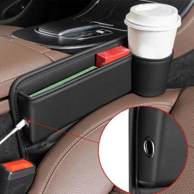 PU-Leder Auto-Sitz Seitenspalt Füllbox Multifunktional Eingebaut Tragbar Kleinkram Organizer Tasche Zubehör