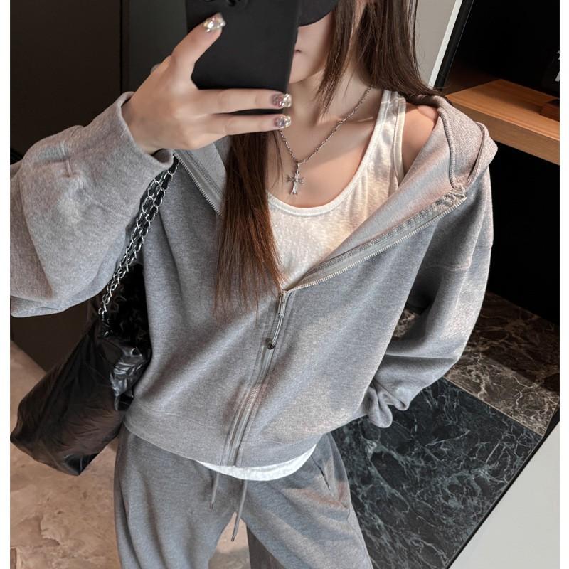 Womens Oversized Hooded Zip-Up Coat Winter Thick Warm Casual Jacket Plain Solid Color