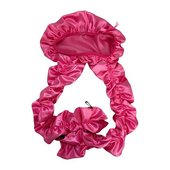 Hair Curling Hat Smooth Satin Soft Breathable Fabric Braids Twists Hat Curling Hat Women Sleeping Long Hair Cap