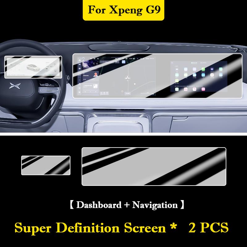 

For Xpeng Xiaopeng G9 2022-2025 Car GPS Navigation Protective Film LCD Screen HD Screen Protector Anti-scratch Interior Refit 2PCS SD Screen Film
