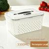 Japanese Double-Layer Food Storage Box with Draining and Fresh-Keeping Function for Refrigerator and Freezer Use.