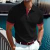 Men's Textured Knit Contrast Trim Short Sleeve Polo Shirt