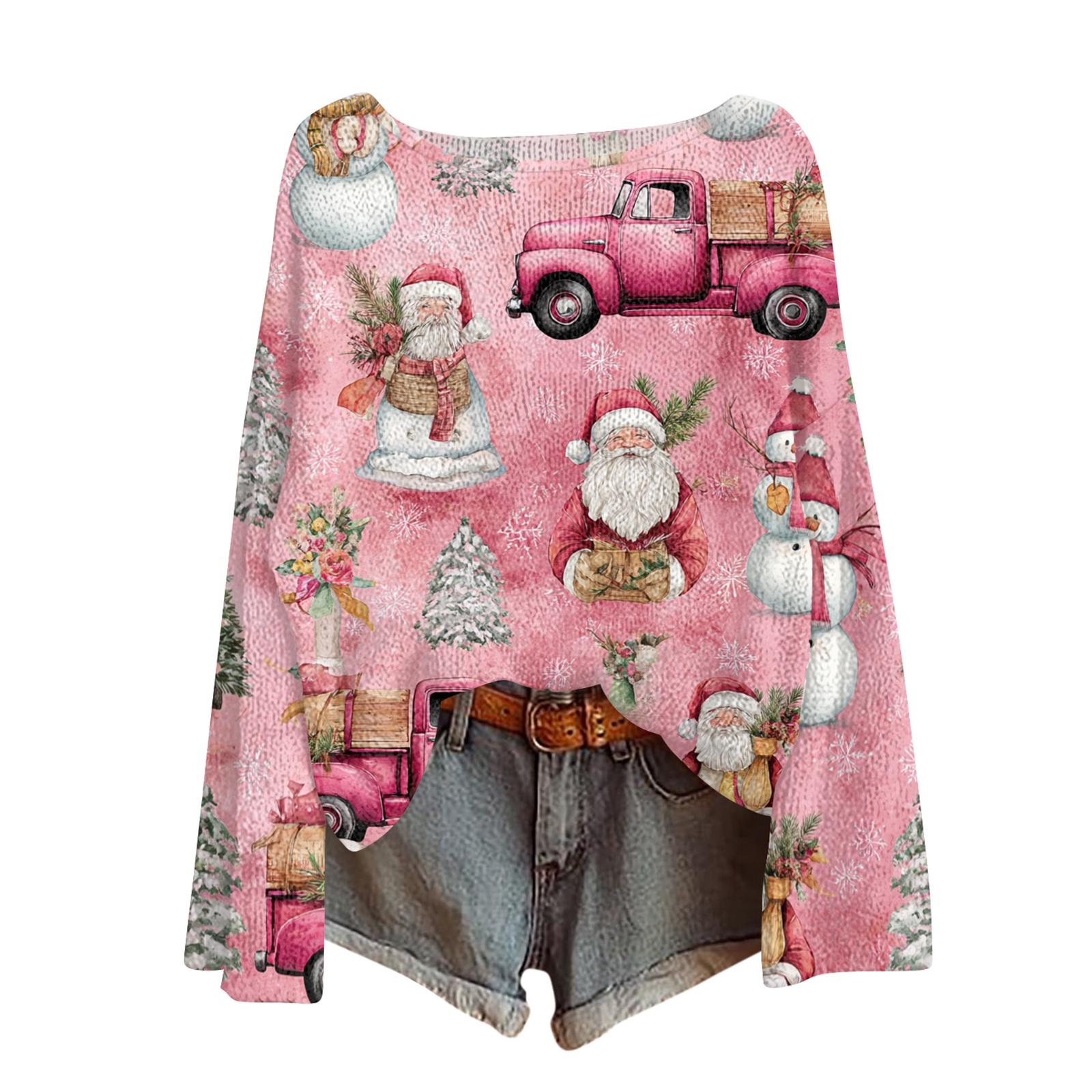 

Женские осенние свитера с длинным рукавом, топы с принтом, пуловеры, свободная нарядная повседневная базовая одежда XL красный