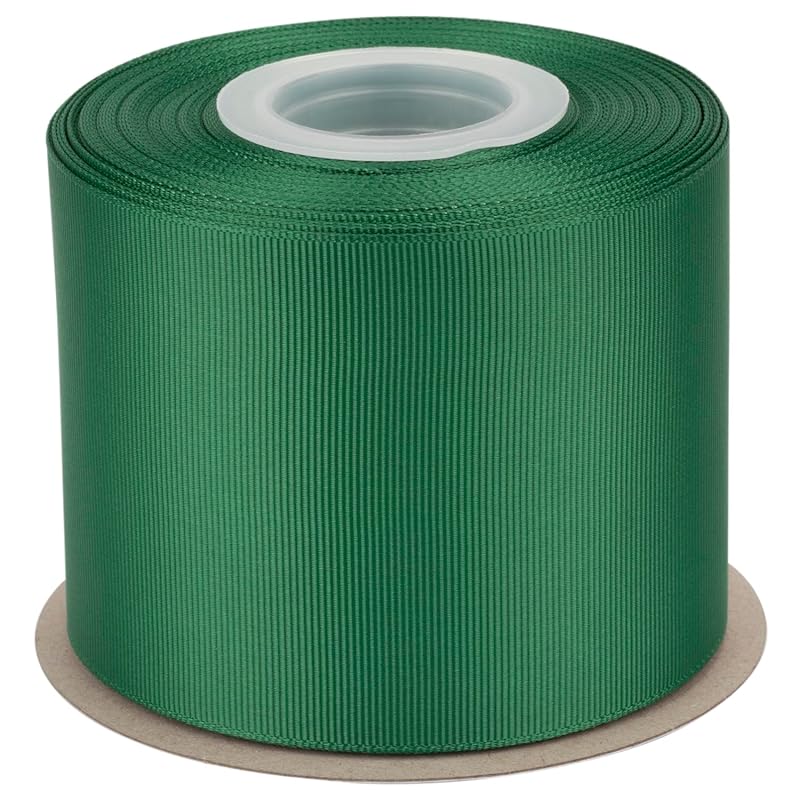 

[Tekdeere]Width 75mm solid forest green grosgrain ribbon, perfect for gift wrapping, sewing, hair accessories, wedding decorations - 22 meters/roll