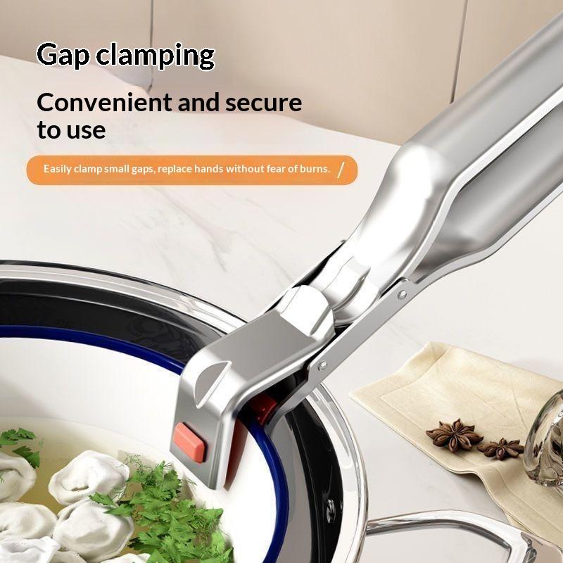Anti Scalding Pan Gripper Non-slip Ergonomic Grip 1Pc Hot Bowl Holder Dish Clamp for Home Cooking Baking