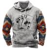 Cross border new casual trend hoodie hoodie retro 3D printed men's sportswear European and American streetwear