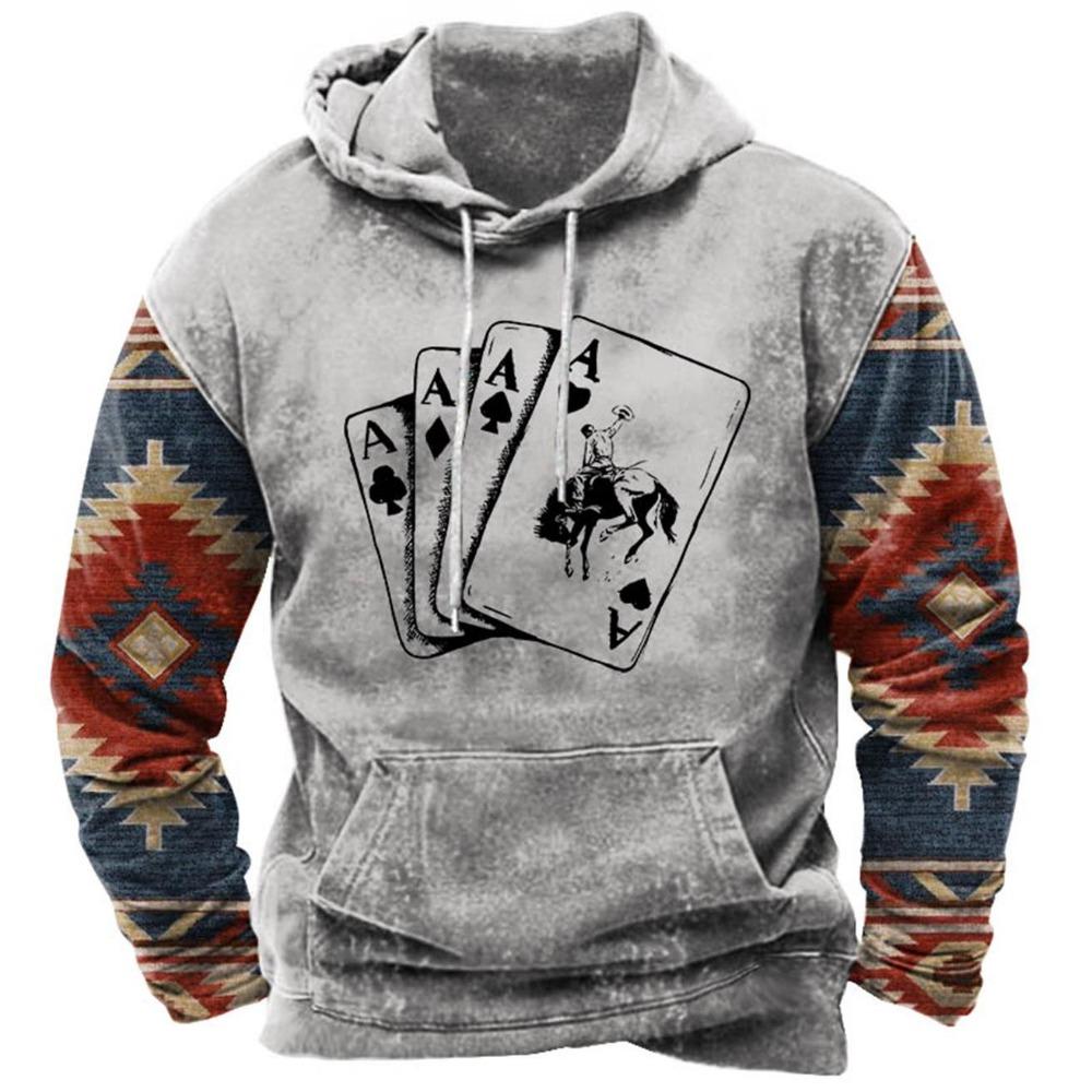 Cross border new casual trend hoodie hoodie retro 3D printed men's sportswear European and American streetwear
