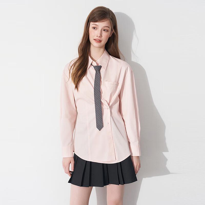 Women s Loose-Fit Tie-Neck Casual Shirt M