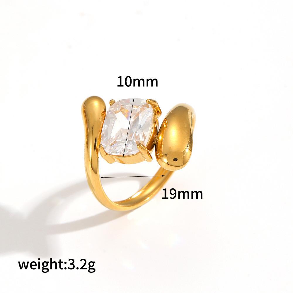 

Modern Titanium Steel Ring For Women With Nonfading Coating And Unique Geometric Design For Daily Wear Gold C